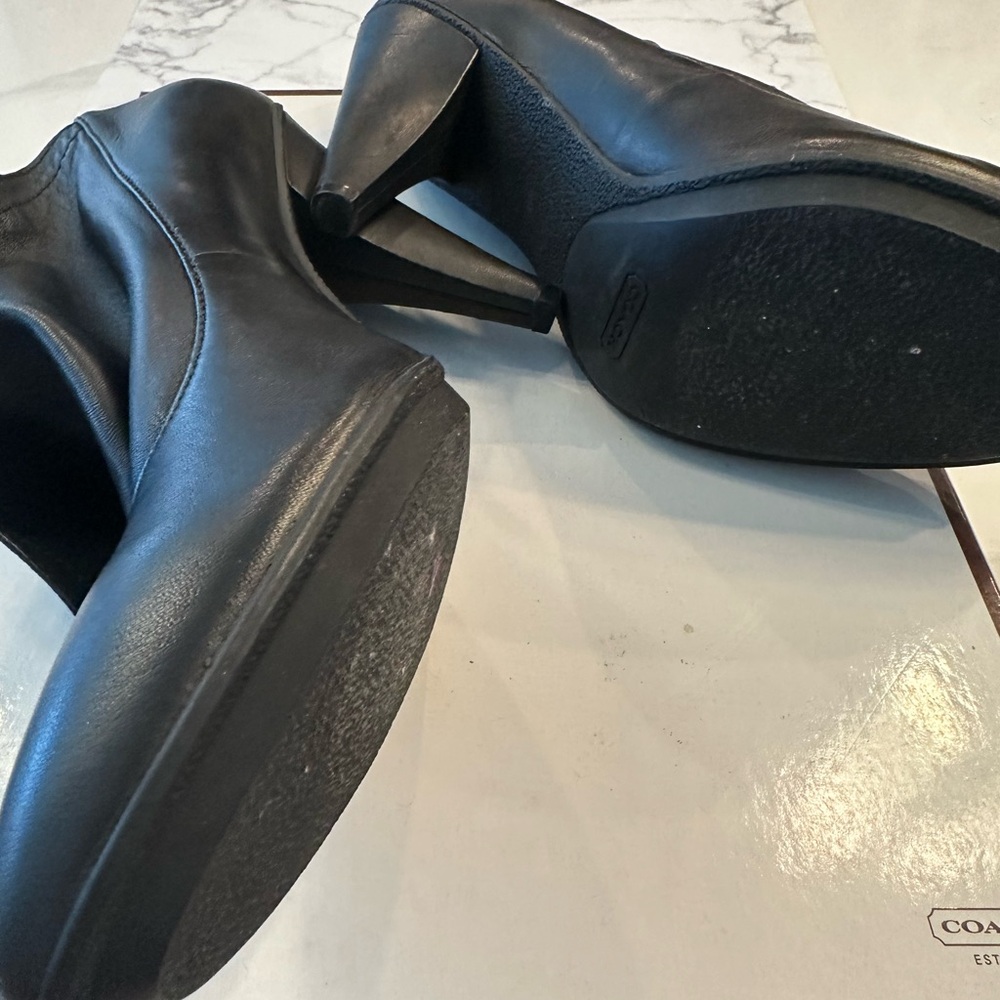 Coach Black Block Heel Ankle Heels - Picture 3 of 3